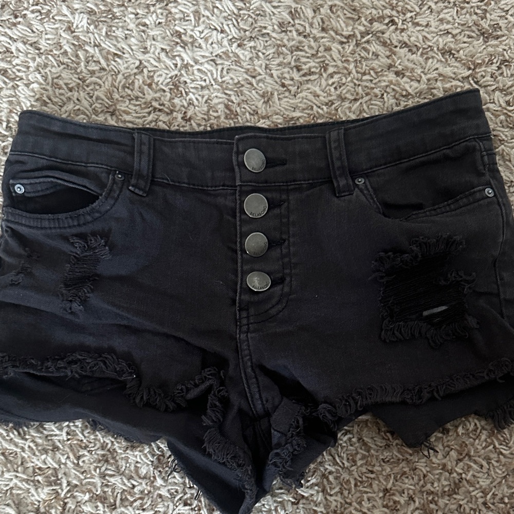 Billabong Black Distressed Jean Shorts